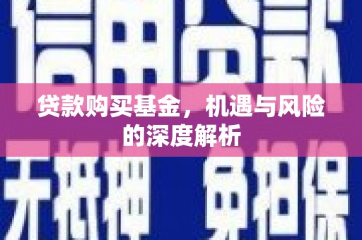 郫县贷款购买基金，机遇与风险的深度解析