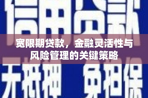郫县宽限期贷款，金融灵活性与风险管理的关键策略