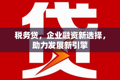 郫县税务贷，企业融资新选择，助力发展新引擎
